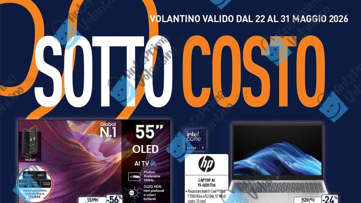 Volantino Unieuro dal 22 maggio 2026