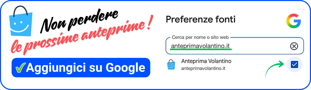Aggiungi Anteprima Volantino su Google come fonte preferita