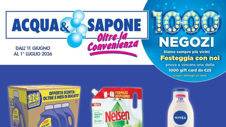 Volantino Acqua e Sapone dal 11 giugno 2026