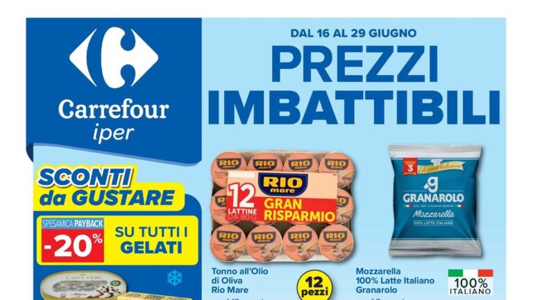 Volantino Carrefour Iper dal 16 giugno 2026