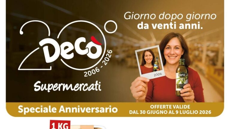 Volantino Decò dal 30 giugno 2026