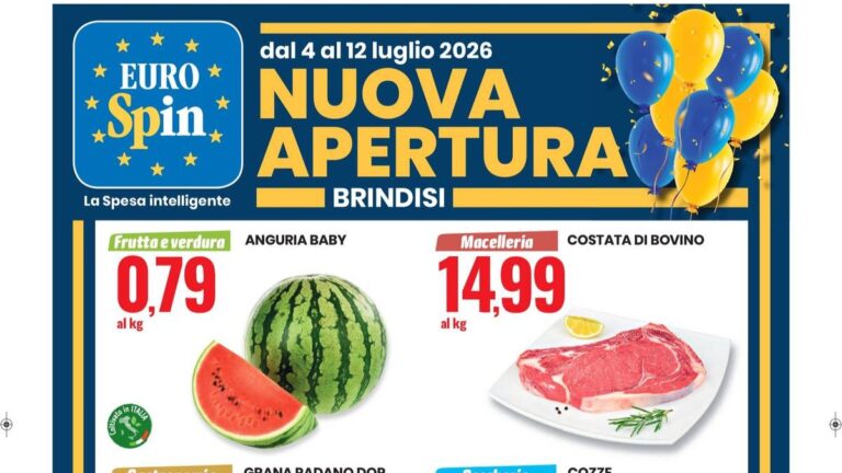 Volantino Eurospin Nuova apertura Brindisi dal 4 luglio 2026