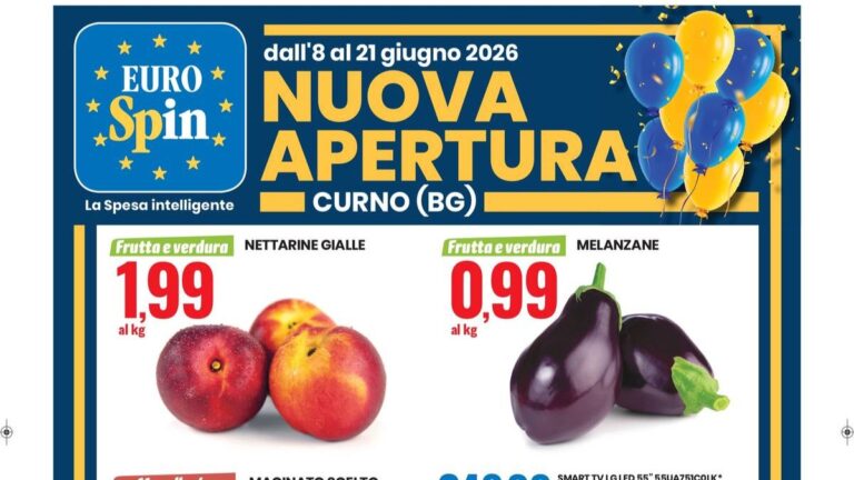 Volantino Eurospin nuova apertura Curno dal 8 giugno 2026