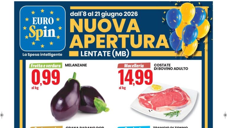 Volantino Eurospin nuova apertura Lentate dal 8 giugno 2026