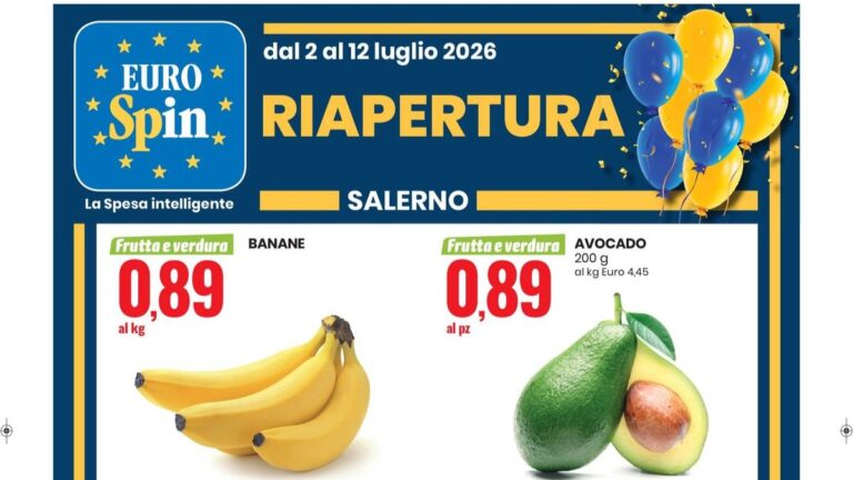 Volantino Eurospin Riapertura Salerno dal 2 luglio 2026