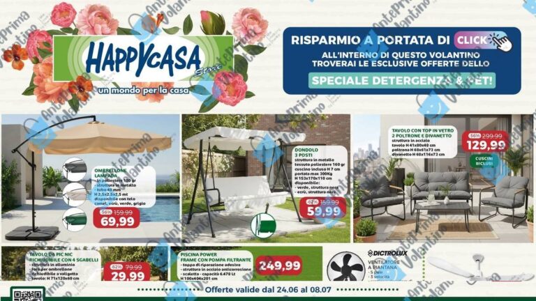 Volantino Happy Casa dal 24 giugno 2026