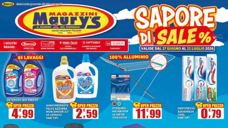 Volantino Maury's dal 27 giugno 2026