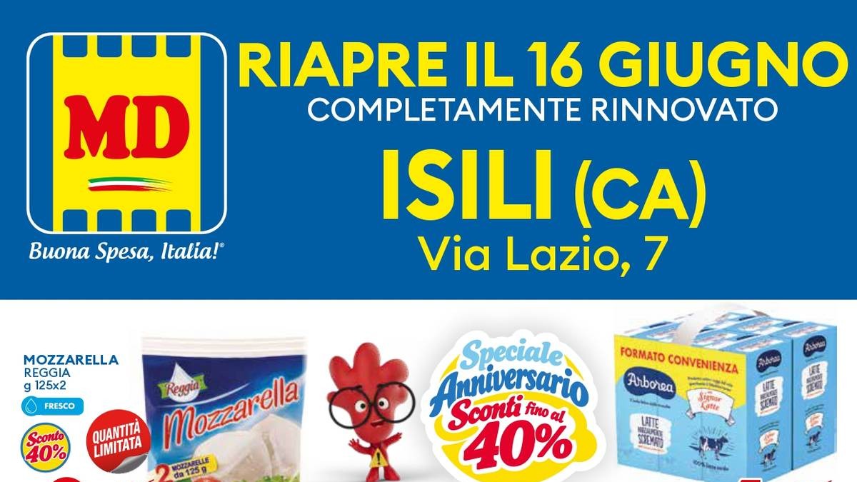 Volantino MD Riapertura Isili dal 16 giugno 2026