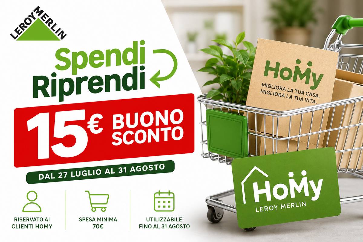 Buono sconto Spendi e Riprendi Leroy Merlin da 15 euro