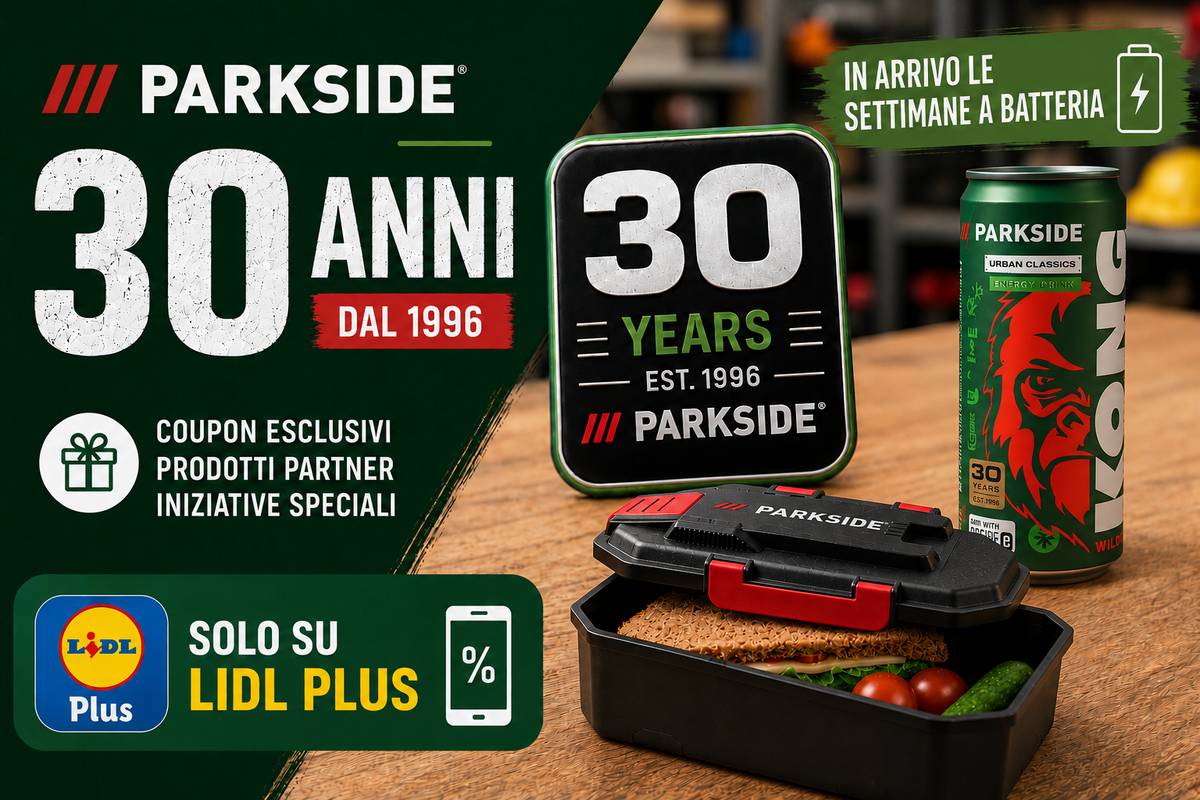 Parkside 30 anni, Lidl festeggia con coupon speciali e iniziative su Lidl Plus