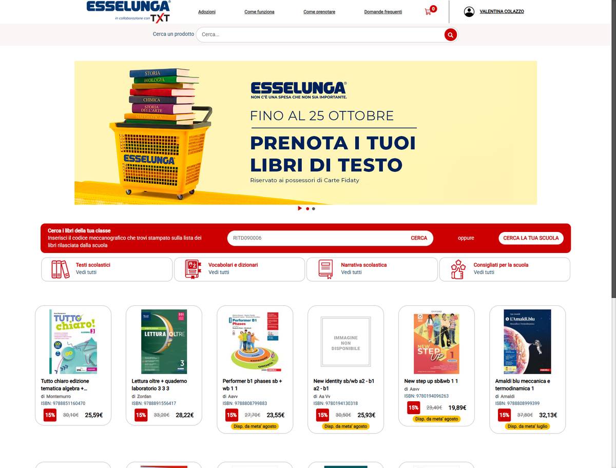 Come funziona la prenotazione dei libri scolastici Esselunga