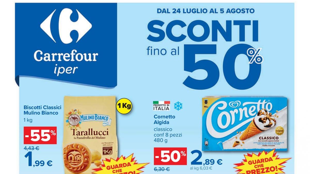 Volantino Carrefour Iper dal 24 luglio 2026