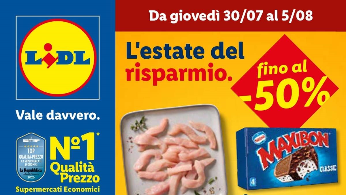Volantino Lidl dal 30 luglio 2026