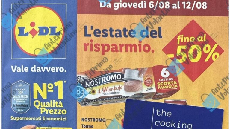 Volantino Lidl dal 6 agosto 2026