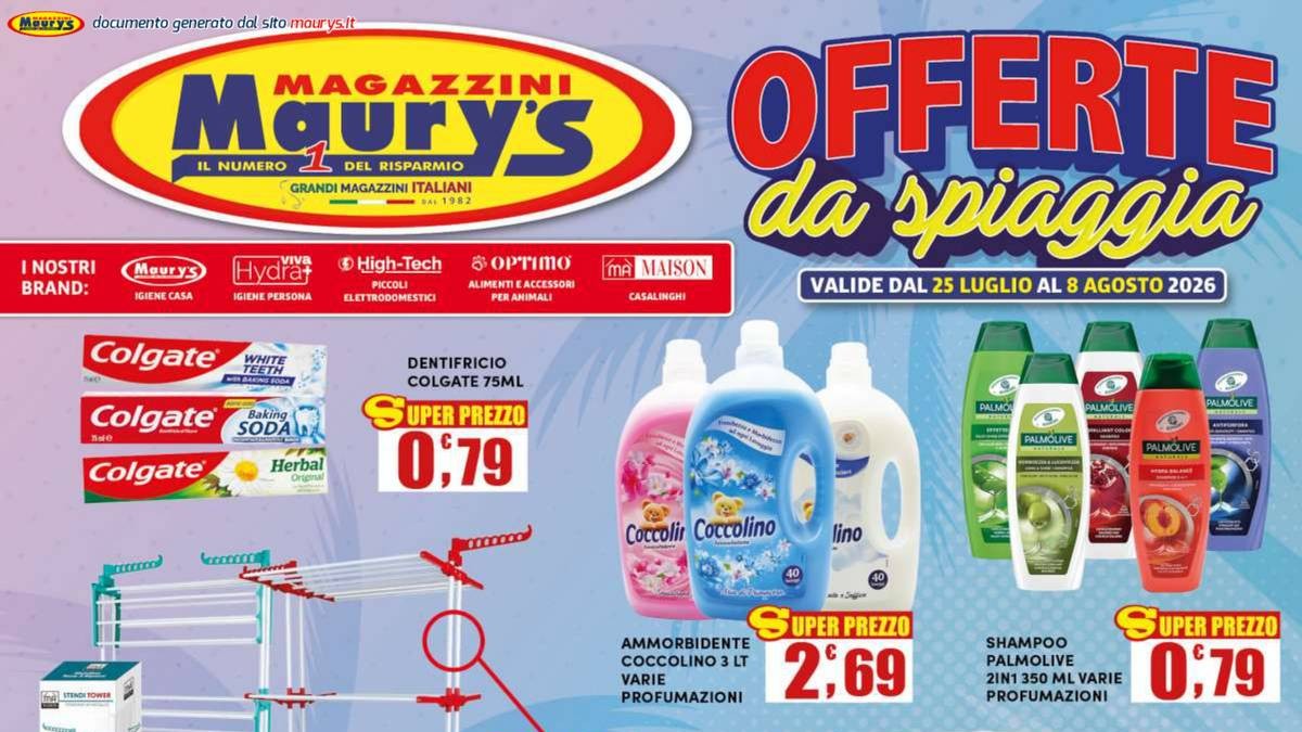 Volantino Maury's dal 25 luglio 2026
