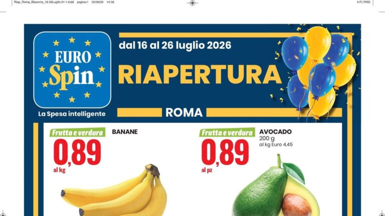 Volantino Eurospin Roma riapertura del 16 luglio 2026