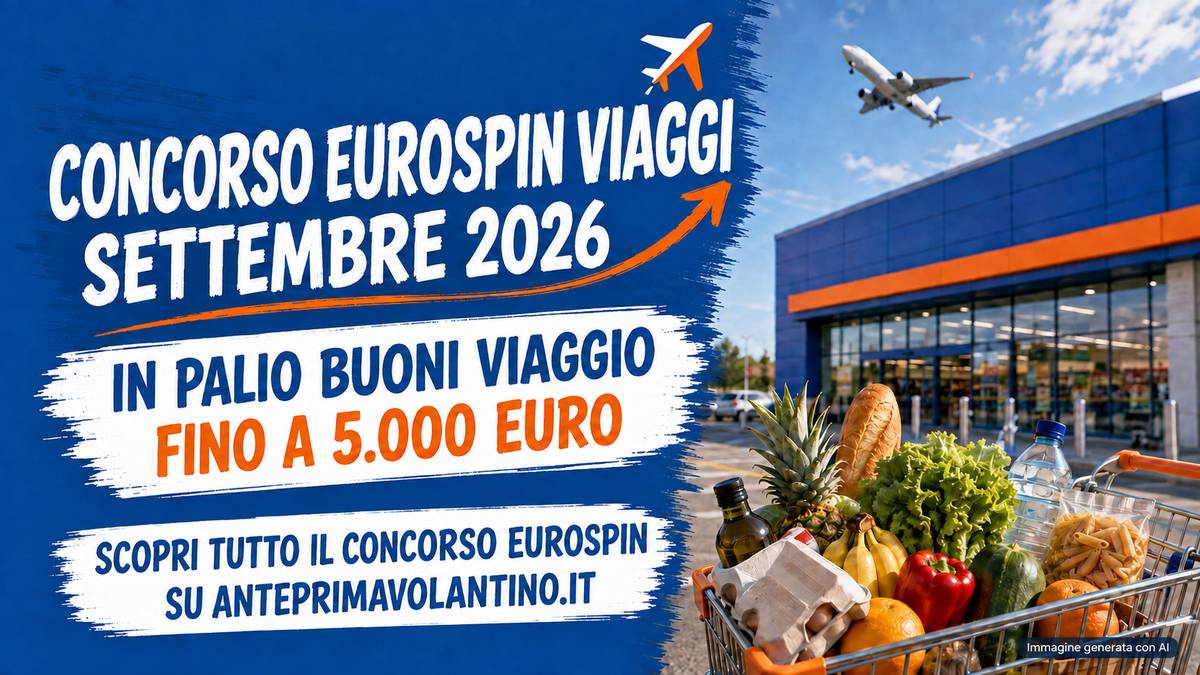 Concorso Eurospin Viaggi settembre 2026, buoni viaggio fino a 5.000 euro