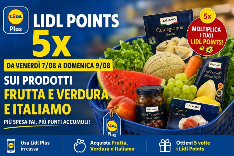 Lidl Points 5x su Frutta, Verdura e Italiamo