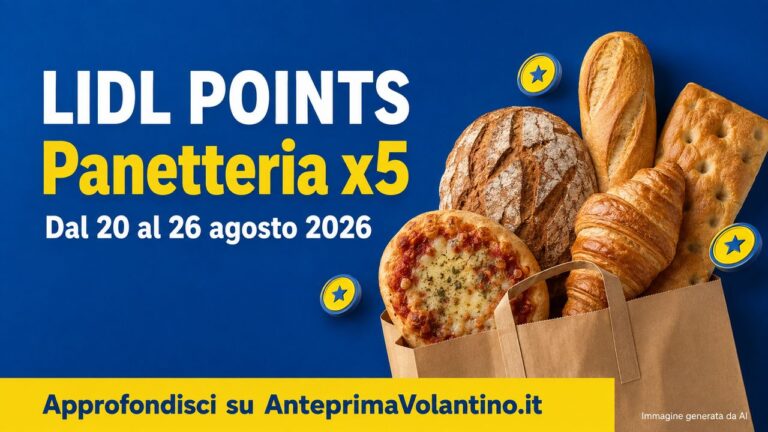 Lidl Points dal 20 al 26 agosto 2026, la panetteria moltiplica i punti per 5