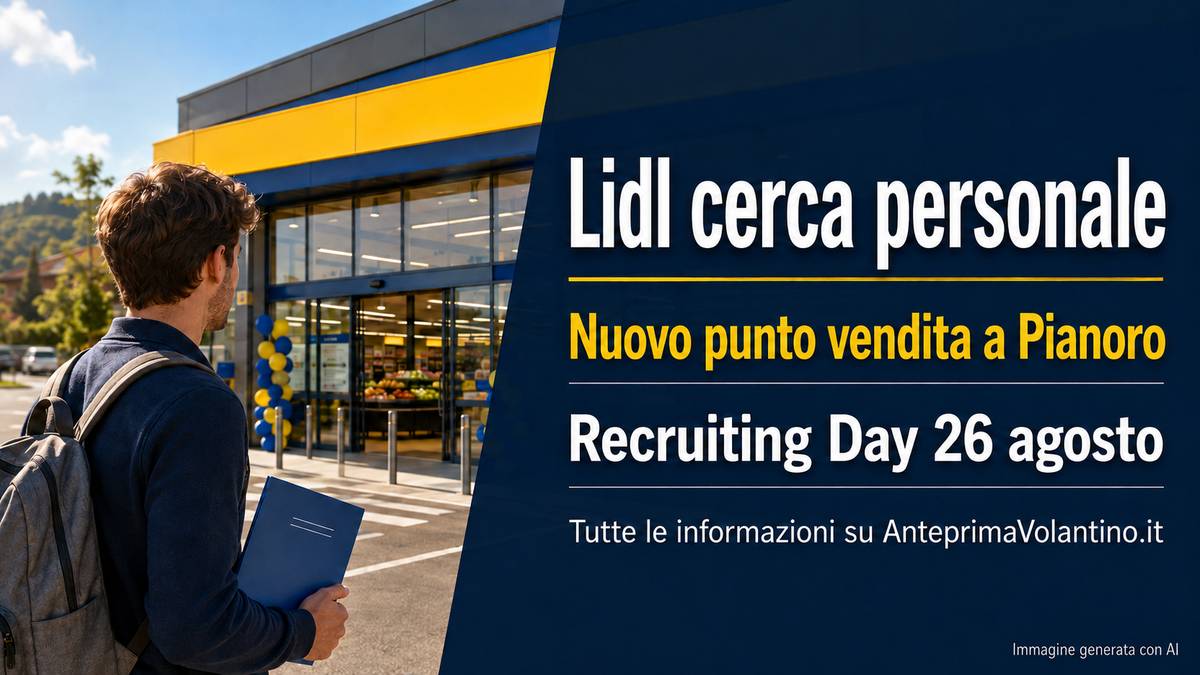 Recruiting Day Lidl Pianoro Bologna il 26 agosto 2026 per il nuovo punto vendita