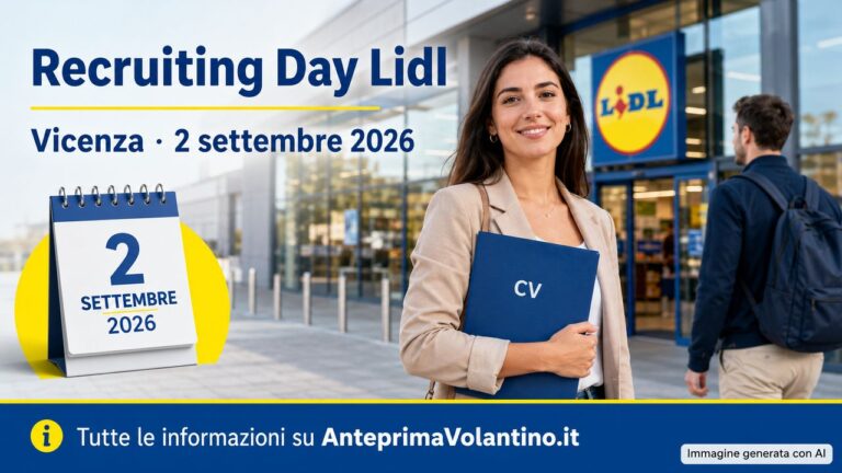 Recruiting Day Lidl Vicenza il 2 settembre 2026 per quattro ruoli nei punti vendita