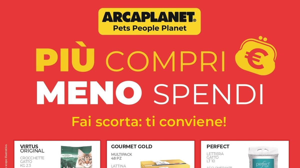 Volantino Arcaplanet dal 3 agosto 2026