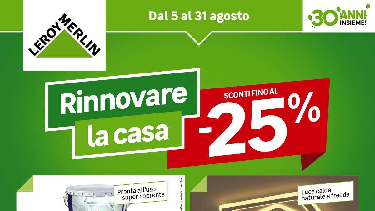 Volantino Leroy Merlin dal 5 agosto 2026