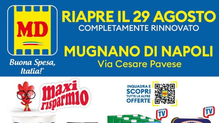 Volantino MD Riapertura Mugnano di Napoli dal 29 agosto 2026