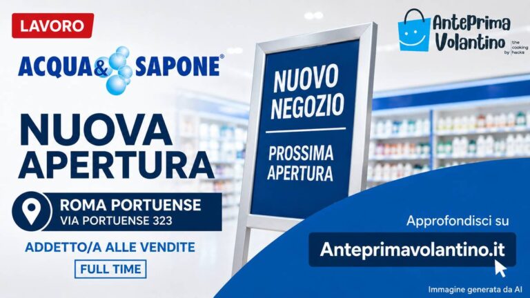 Acqua e Sapone lavoro Roma, nuova apertura in via Portuense e posti full time