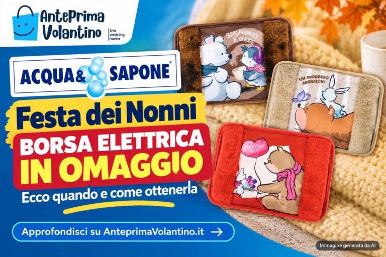 Acqua & Sapone Festa dei Nonni 2026, borsa dell’acqua calda elettrica in omaggio il 2 ottobre 2026