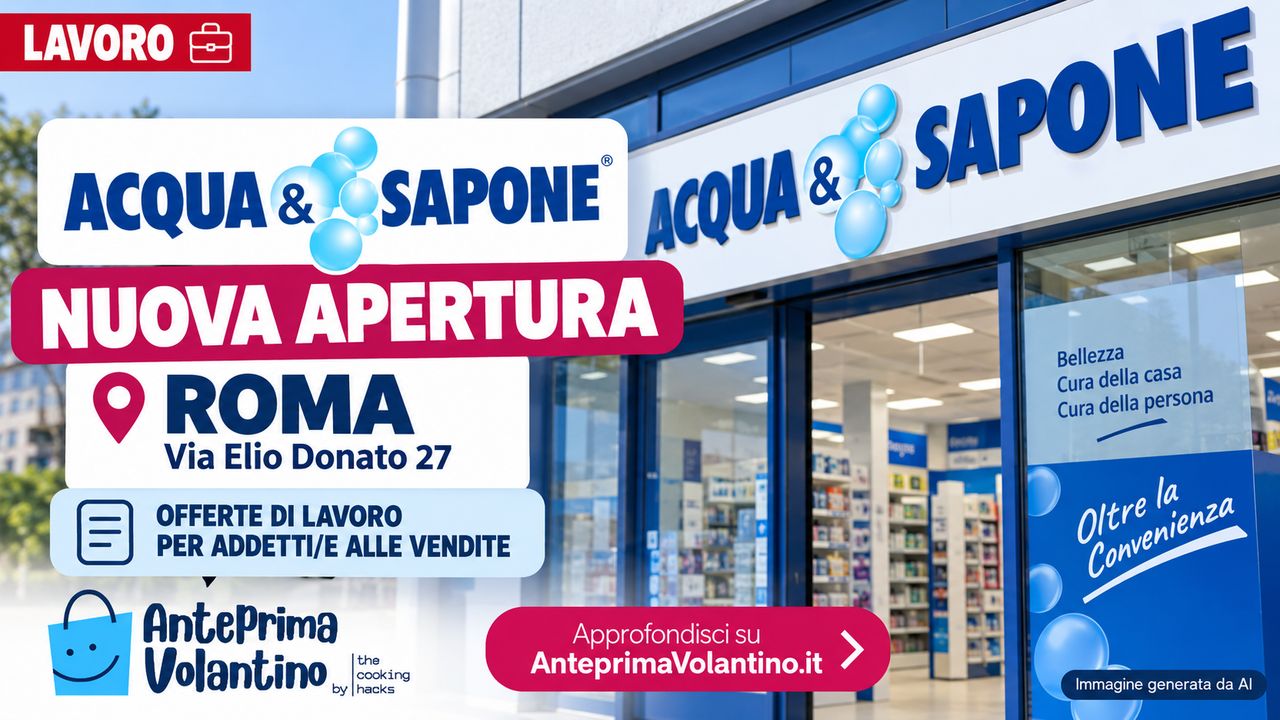 Acqua e Sapone lavoro Roma, nuova apertura in Via Elio Donato e posti per addetti vendita
