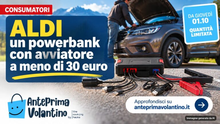 ALDI vende un powerbank con avviatore d’emergenza a meno di 30 euro