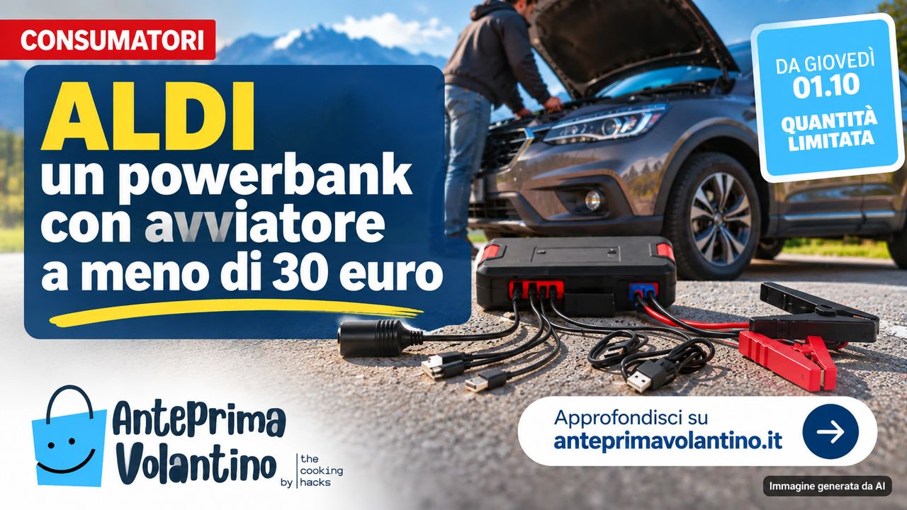 ALDI vende un powerbank con avviatore d’emergenza a meno di 30 euro