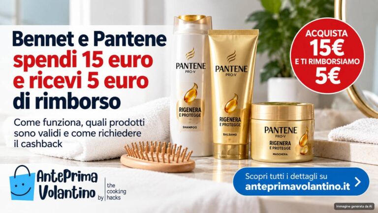 Bennet e Pantene, spendi 15 euro e ricevi 5 euro di rimborso