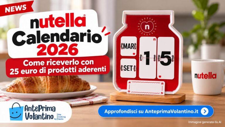 Calendario Nutella 2026, come riceverlo con 25 euro di prodotti aderenti