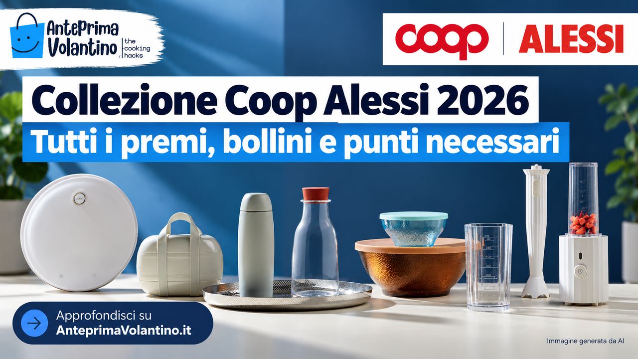 Collezione Coop Alessi 2026, tutti i premi, bollini e punti necessari