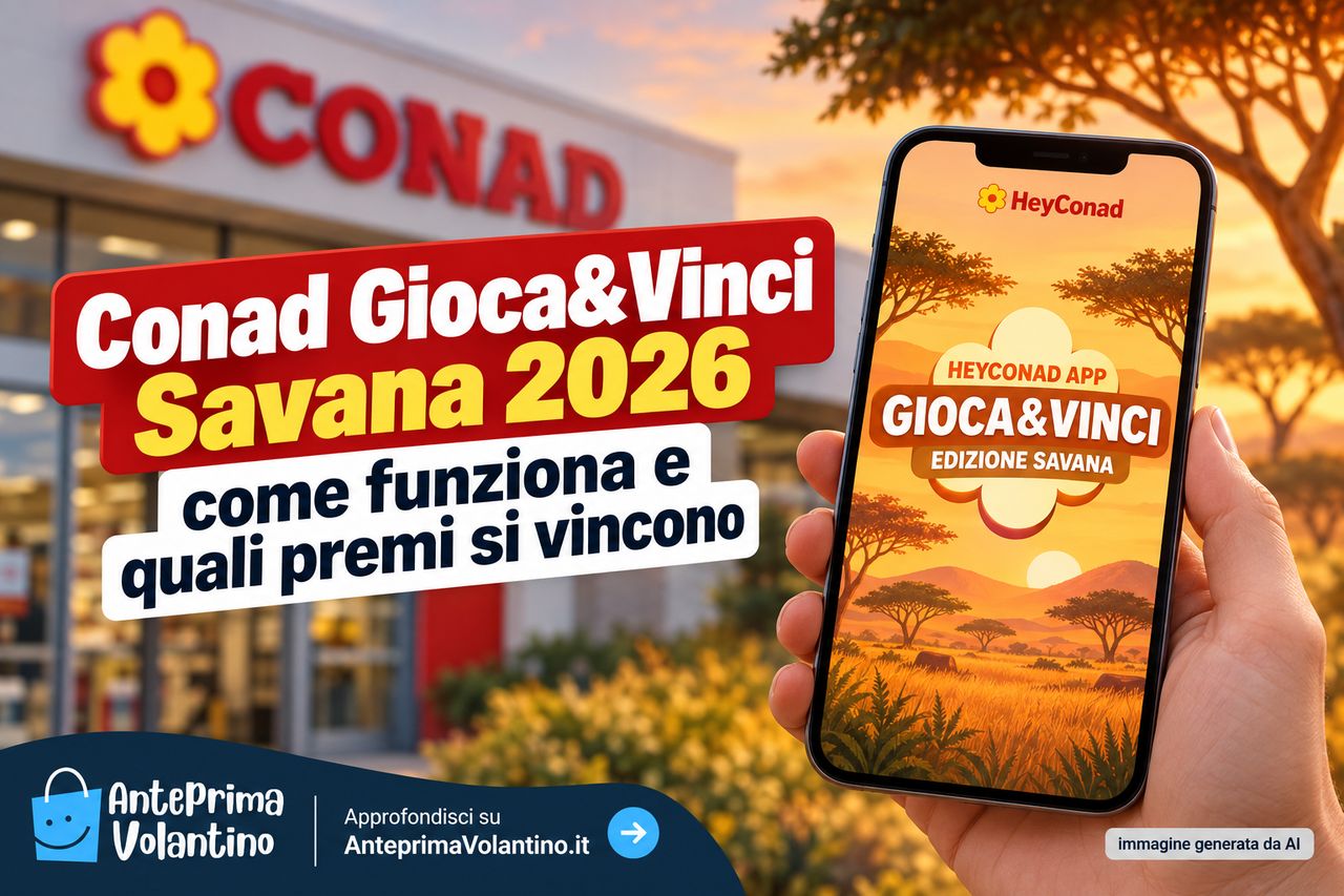 Conad Gioca&Vinci Savana 2026, come funziona e quali premi si vincono