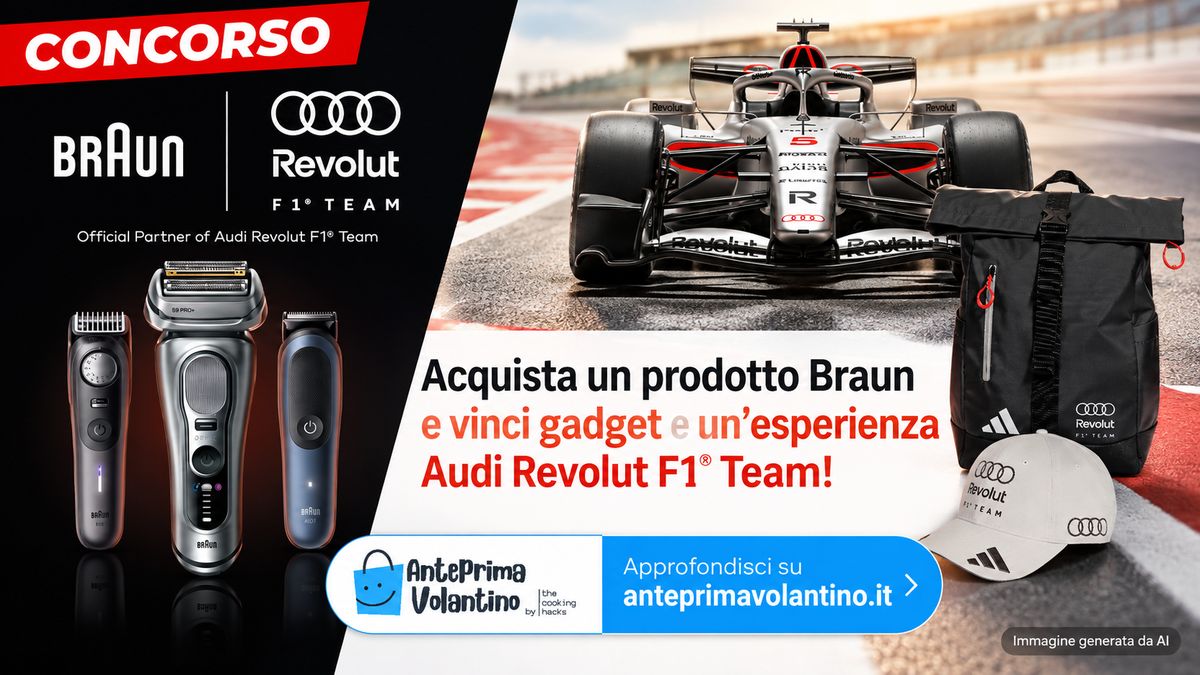Concorso Braun 2026, come vincere zaini e cappellini Audi Revolut F1 Team