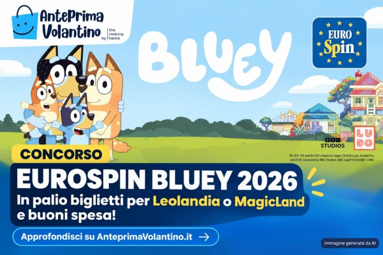 Concorso Eurospin Bluey 2026, come vincere biglietti per Leolandia e MagicLand