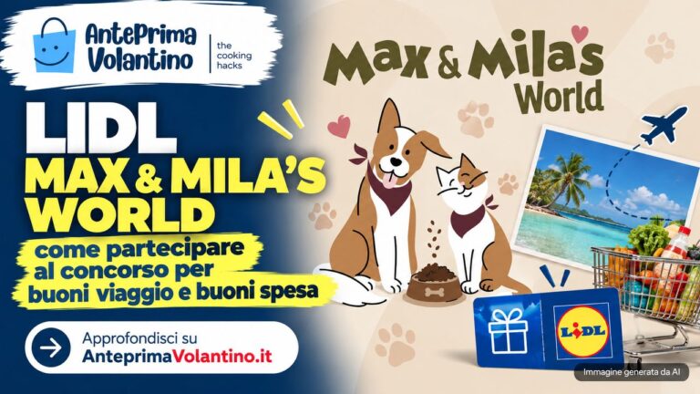 Concorso Lidl Max & Mila’s World 2026, in palio buoni viaggio da 1.500 euro e buoni spesa da 500 euro