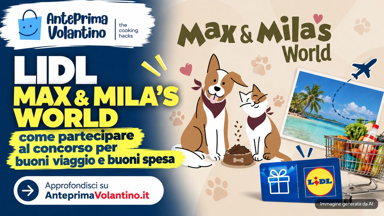 Concorso Lidl Max & Mila’s World 2026, in palio buoni viaggio da 1.500 euro e buoni spesa da 500 euro