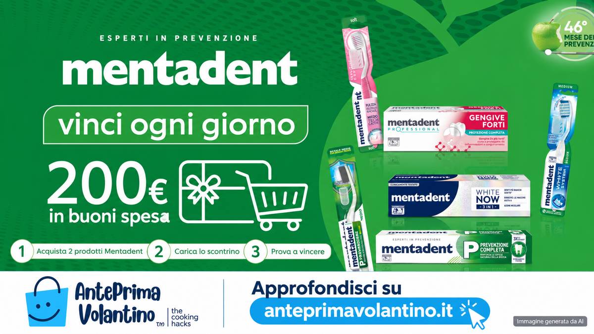 Concorso Mentadent 2026, come vincere uno dei 91 buoni spesa da 200 euro