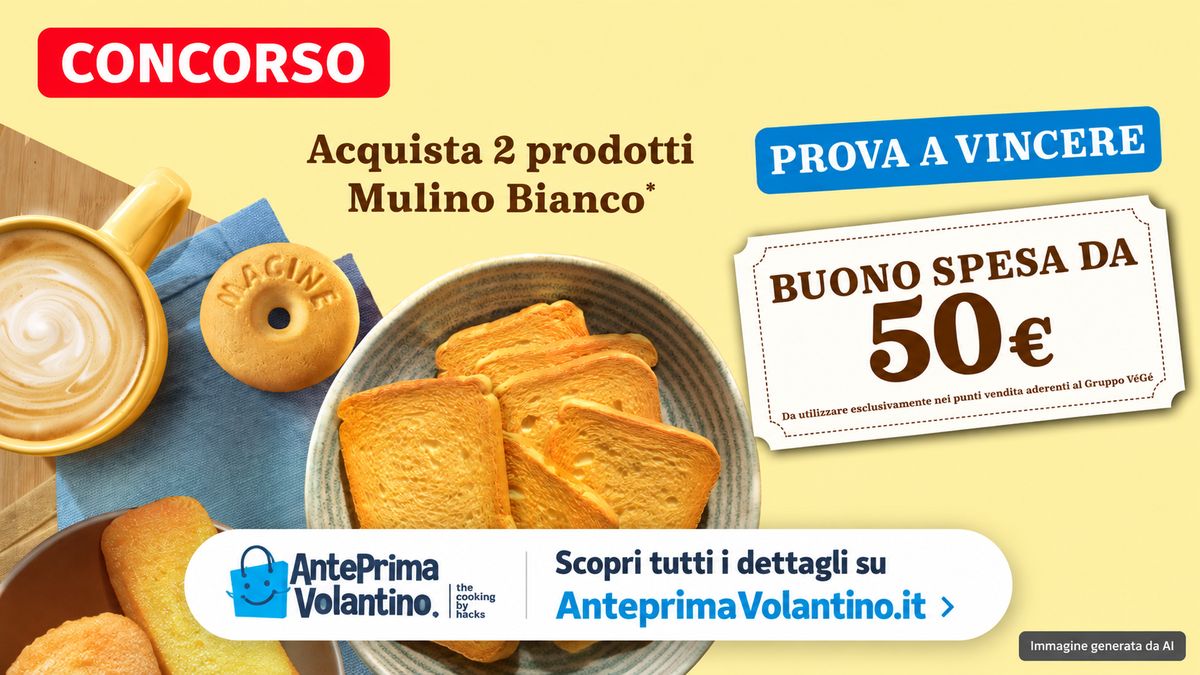 Concorso Mulino Bianco e Pan di Stelle da VéGé, buoni spesa da 50 euro