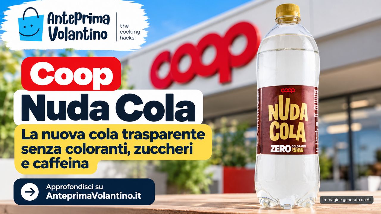 Coop Nuda Cola, arriva la cola trasparente senza coloranti, zuccheri e caffeina