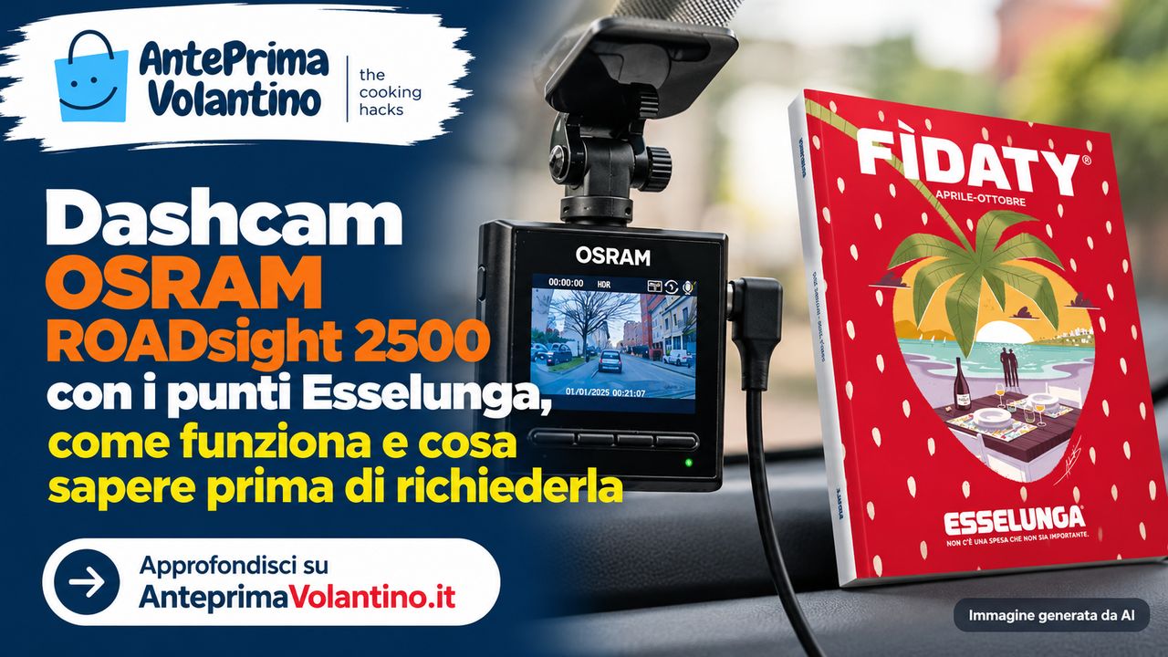 Dashcam OSRAM ROADsight 2500 con i punti Esselunga, come funziona e cosa sapere prima di richiederla