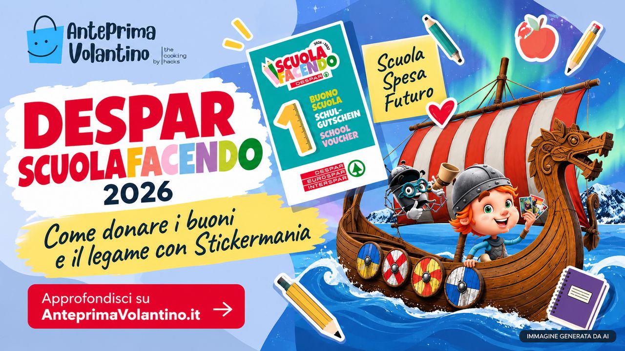 Despar Scuolafacendo 2026, come donare i buoni e il legame con Stickermania