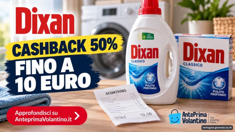 Dixan rimborsa il 50% della spesa fino a 10 euro: come funziona il cashback