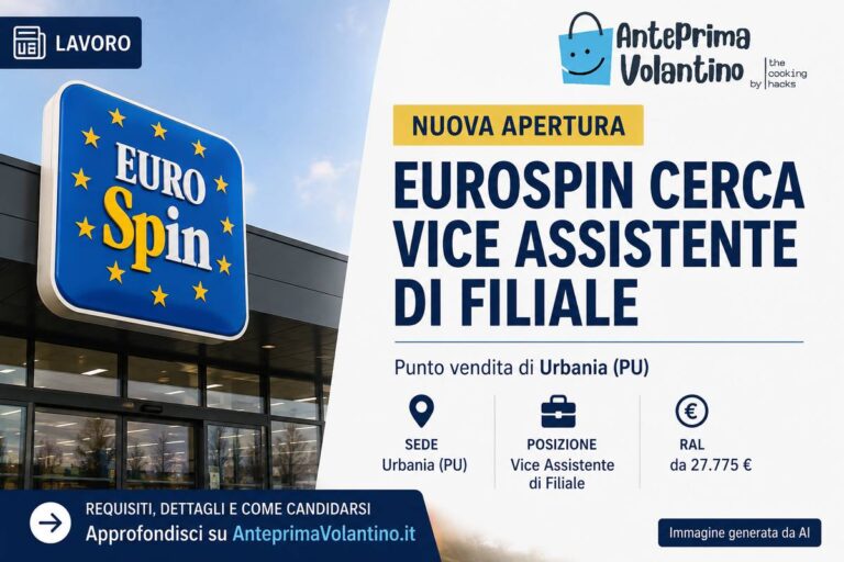 Eurospin lavoro Urbania, nuova apertura e posto da Vice Assistente di Filiale