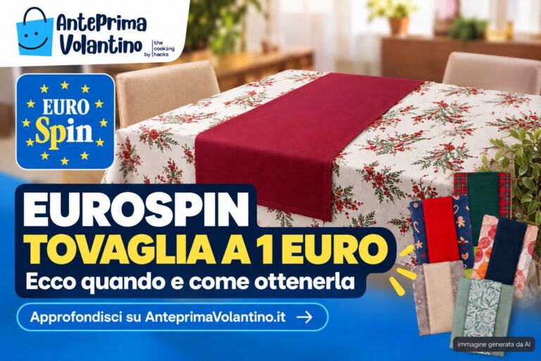 Eurospin, tovaglia antimacchia con centrotavola a 1 euro: come ottenerla