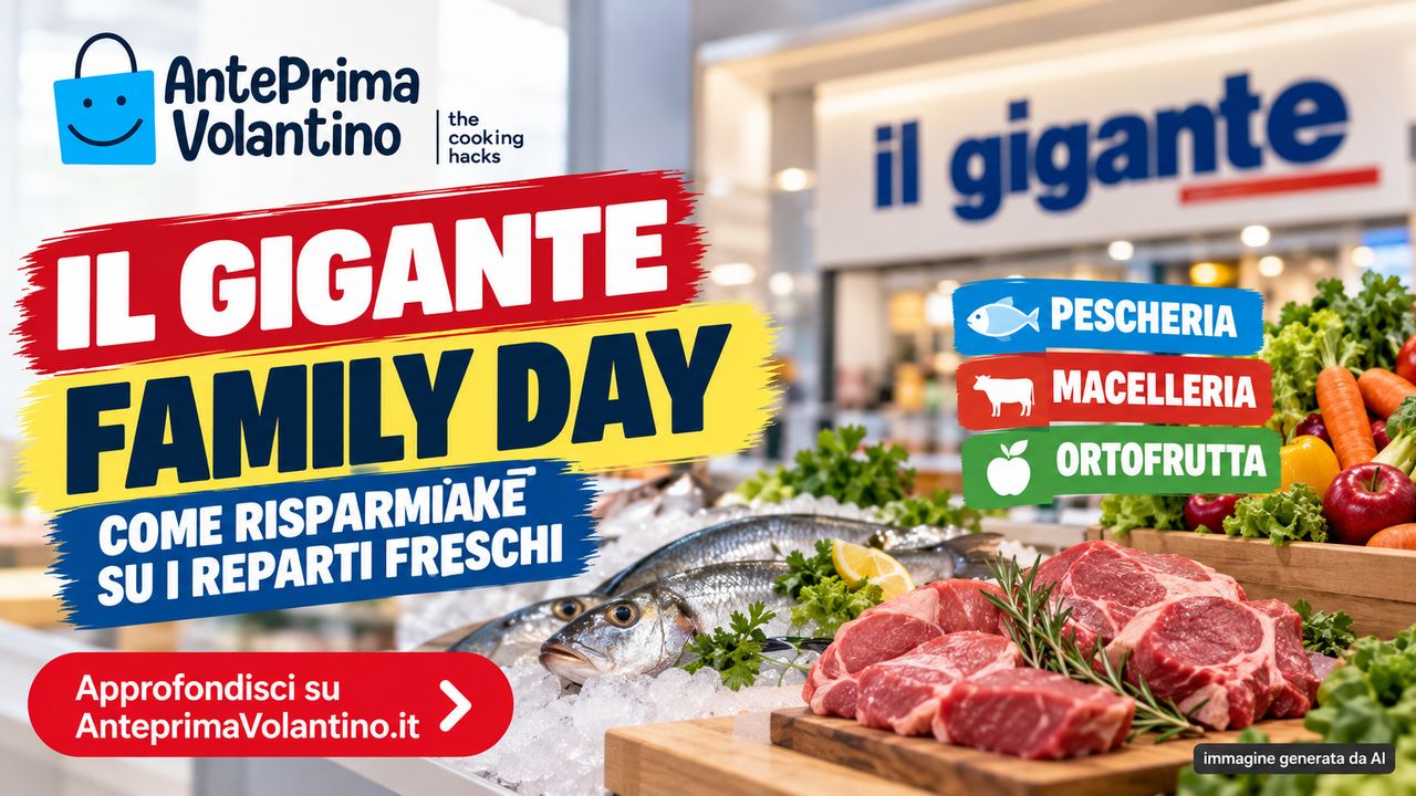 Family Day Il Gigante 2026, come risparmiare su pescheria, macelleria e ortofrutta